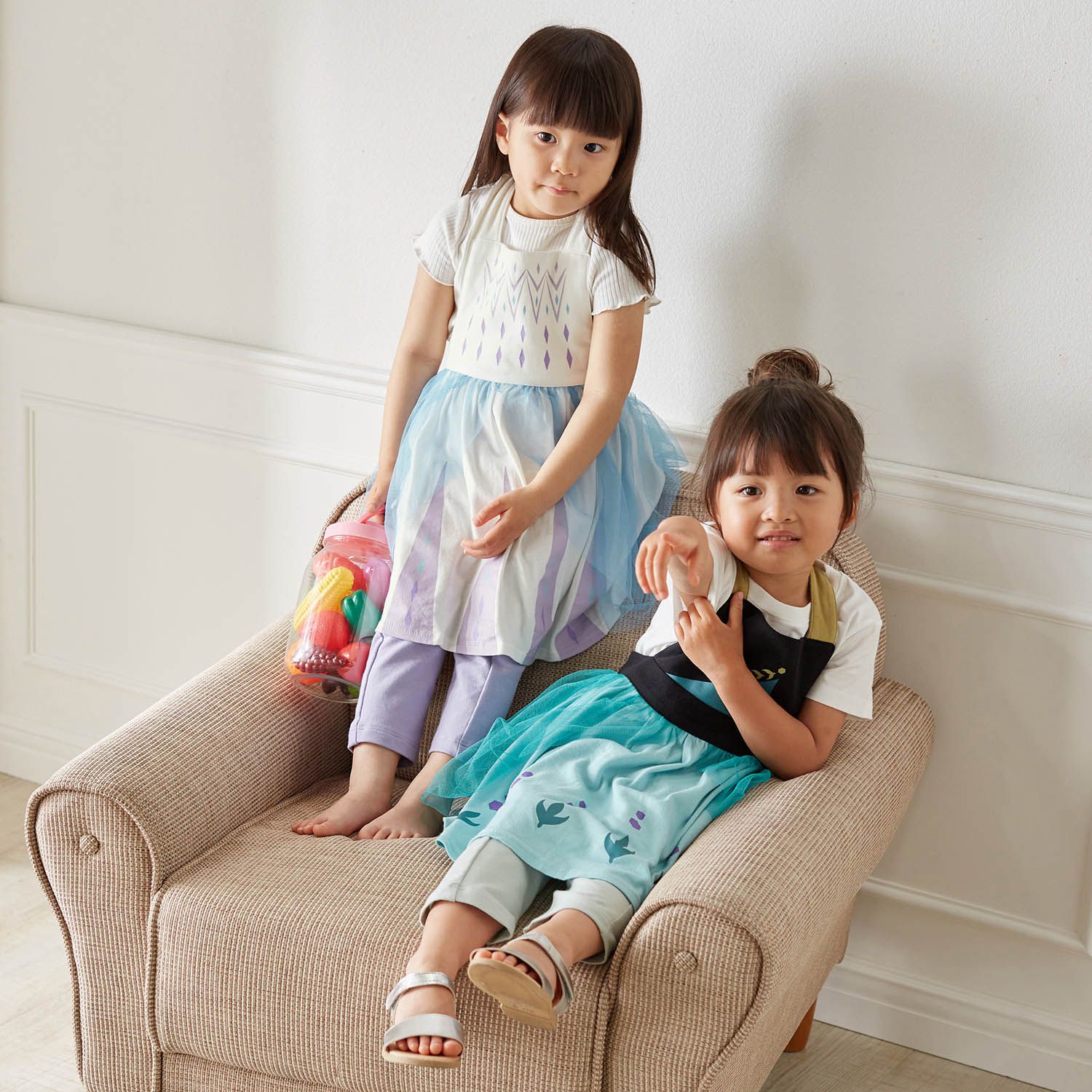 日本千趣會 - 公主圍裙式洋裝-卡通人物樂佩-粉紫