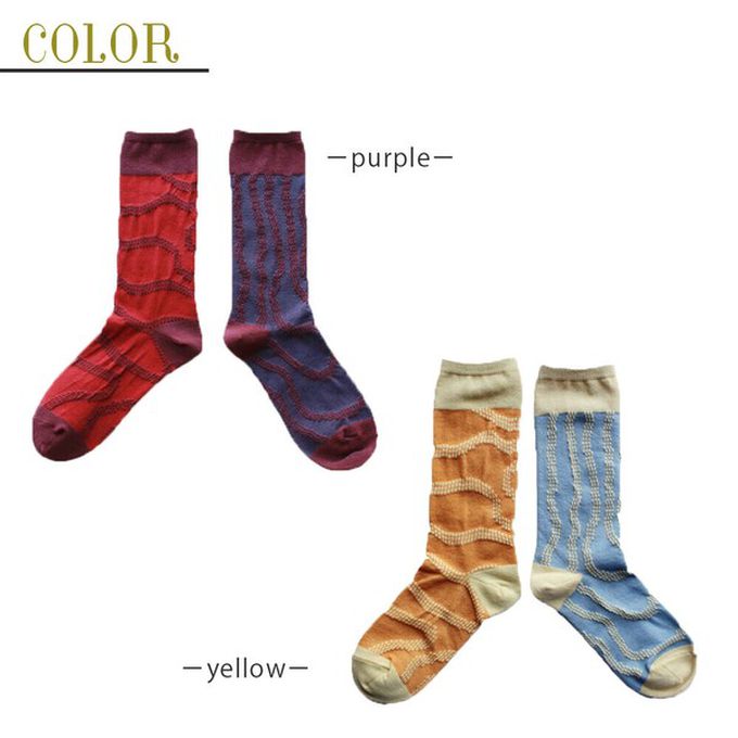 日本女裝代購 - 日本製 伊索寓言印花長襪-北風和太陽-葡萄 (23-25cm)