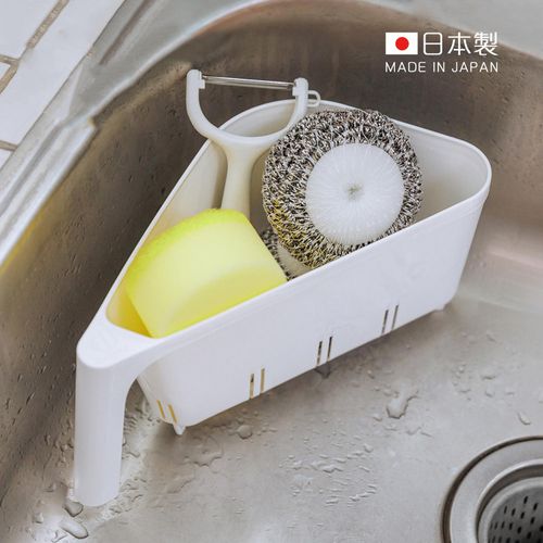 日本製水槽廚餘用三角瀝水架-白