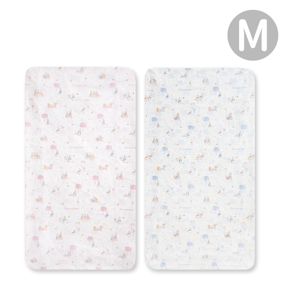 悅讀比得兔床包-M 60×120cm+床墊包覆13cm(嬰兒床床包 床單)-藍色