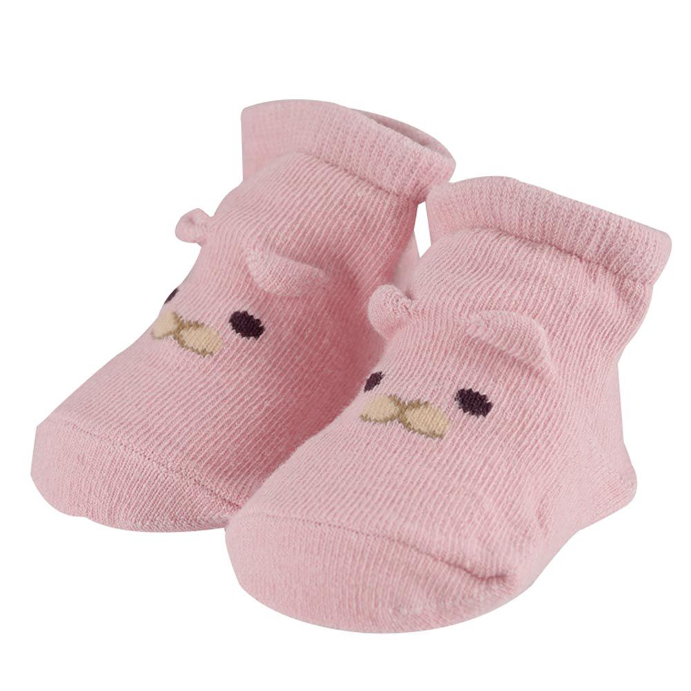 akachan honpo - 襪子-小耳朵兔子-粉紅色 (7~9cm)
