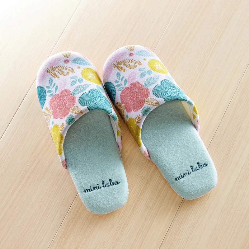 日本千趣會 - mini labo 質感室內拖鞋-石榴花-米粉 (23-25cm)