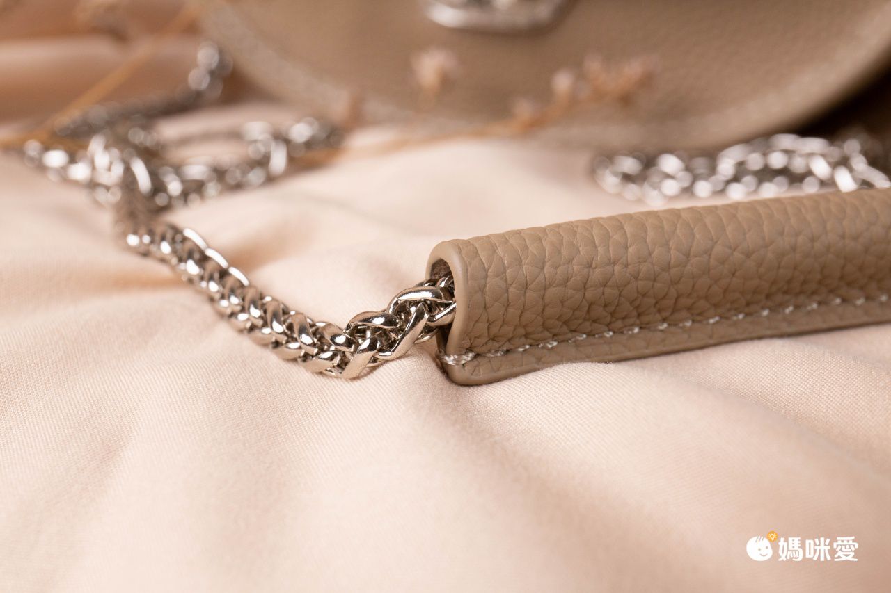 休閒肩揹真皮馬鞍包-焦糖棕 (17x15x8cm)