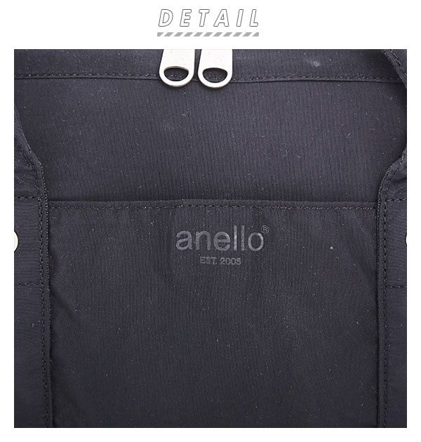 日本 Anello - 棉質尼龍風大開口後背包 10POCKET-Regular大尺寸-NV海軍藍