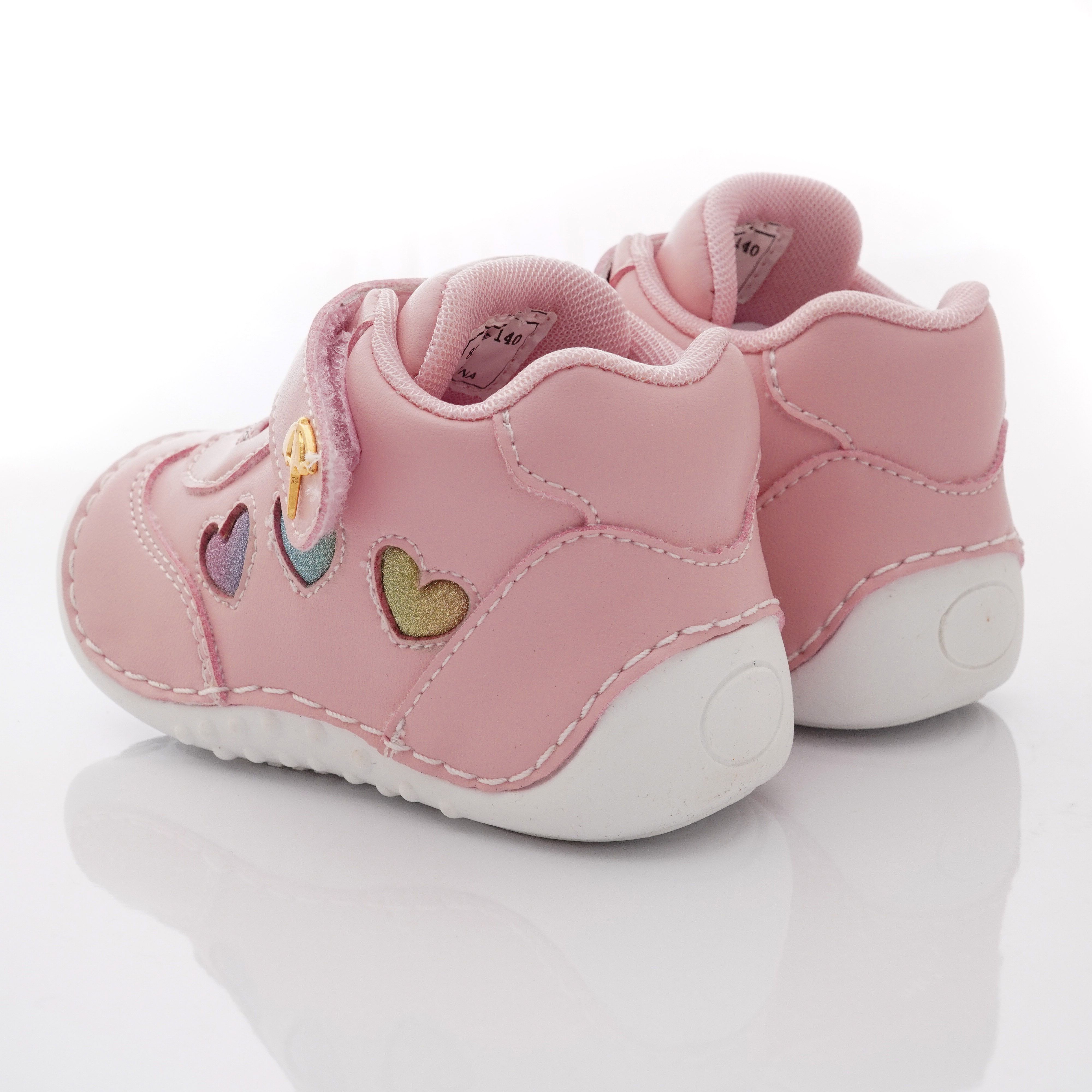 Arnold Palmer 雨傘牌 - 專櫃童鞋-皮質愛心學步款(寶寶段)-粉