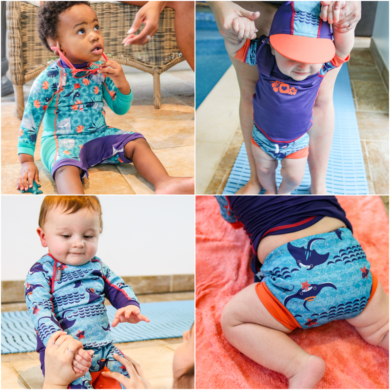 英國Close Pop-in 嬰幼兒抗UV防曬泳衣/遮頸帽/尿布泳褲