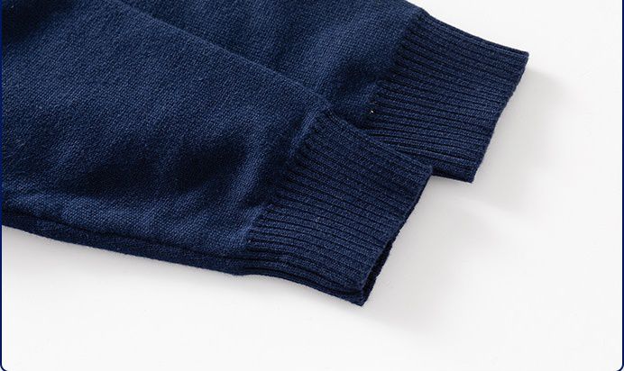 WELLKIDS - 薄絨圓領保暖長袖上衣/大學T-太空人-深藍色