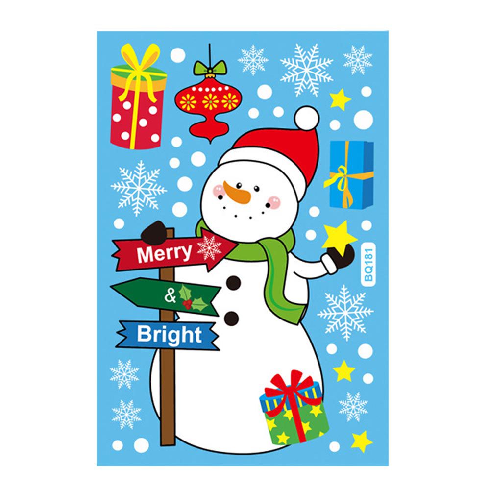 聖誕節櫥窗靜電貼-聖誕雪人 (約20x30cm)