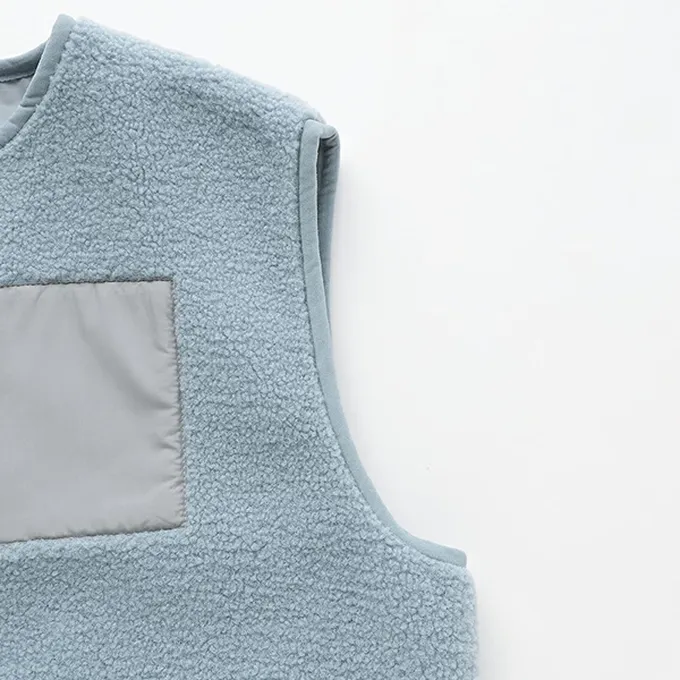 日本 b-ROOM - 可愛毛毛保暖背心-軍綠