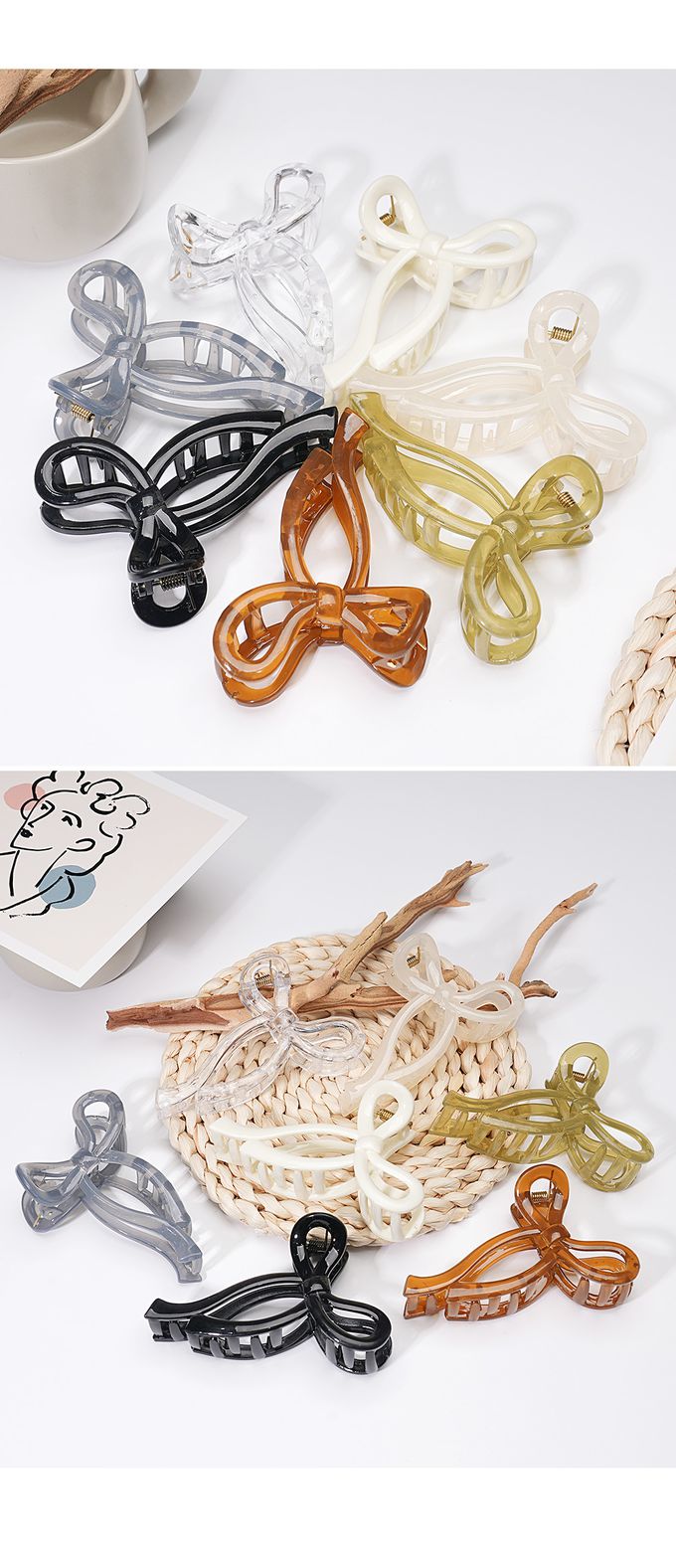 韓國 Soo&Soo - 果凍禮物結造型髮夾/抓夾-透明