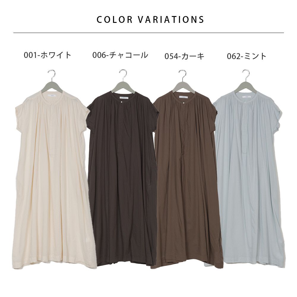 日本 OMNES - 綾織輕盈感舒適短袖洋裝-深灰