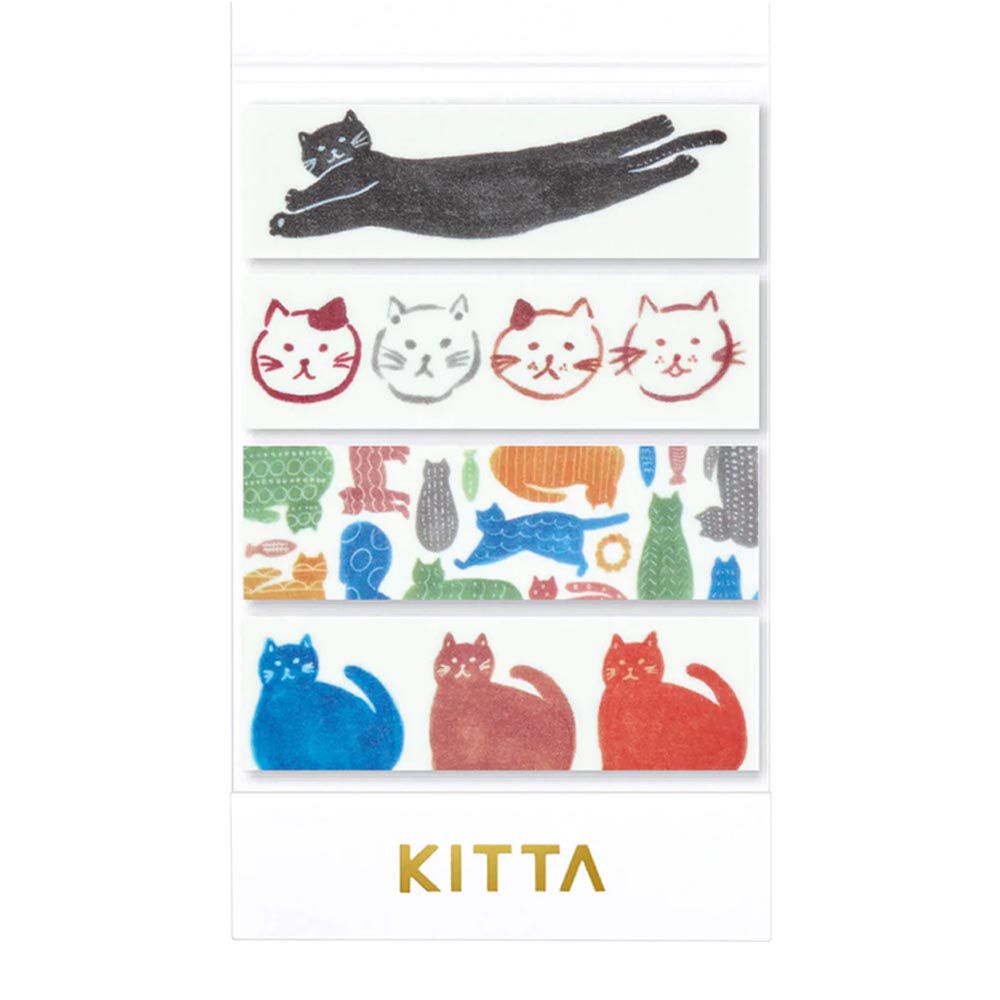 日本HITOTOKI - 美型和紙膠帶-長條-各種貓咪