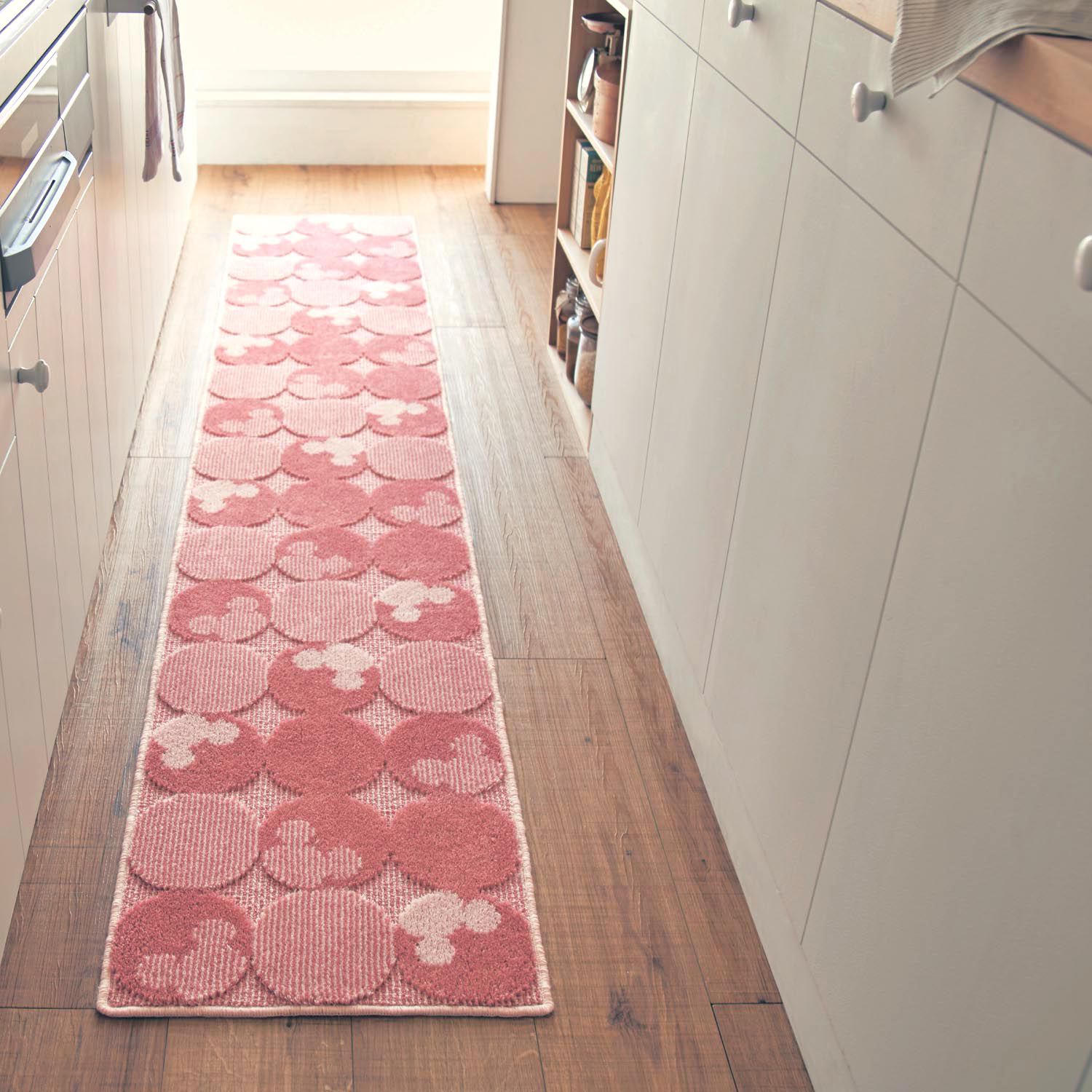 日本千趣會 - 日本製 迪士尼抗菌長型腳踏墊(廚房/臥室)-米奇頭-彩色