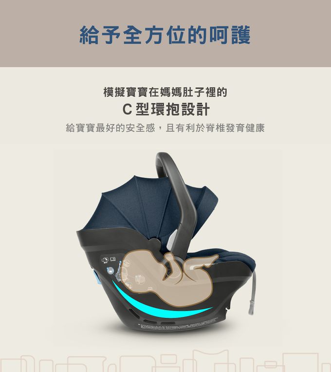 美國UPPAbaby - MESA i-Size 新生兒提籃-藍灰-4.4 kg