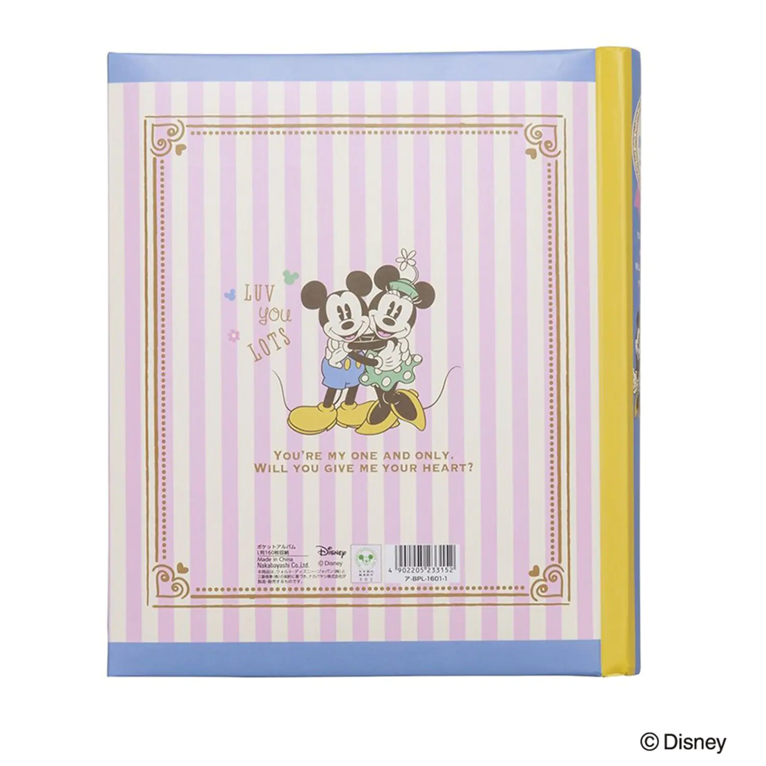 日本千趣會 - 迪士尼 160枚相片收納本/相冊-小熊維尼-條紋黃 (3x5相片)