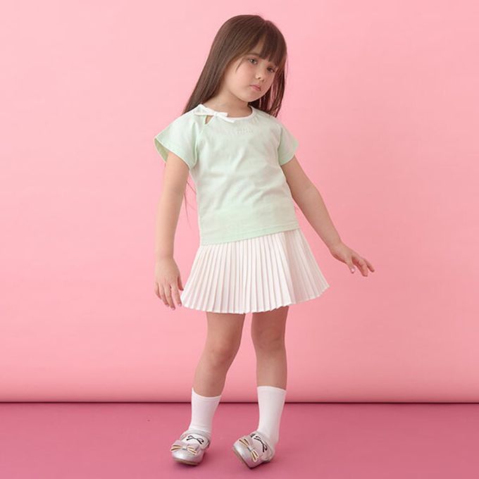 日本 Lycee mine - 輕盈鬆緊腰百褶裙-(內襯安全褲)-紫