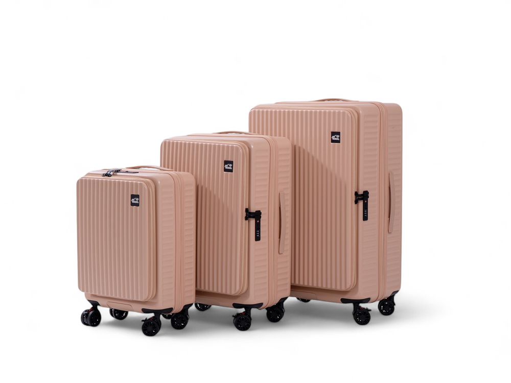 前行者行李箱-前開式-奶霜杏