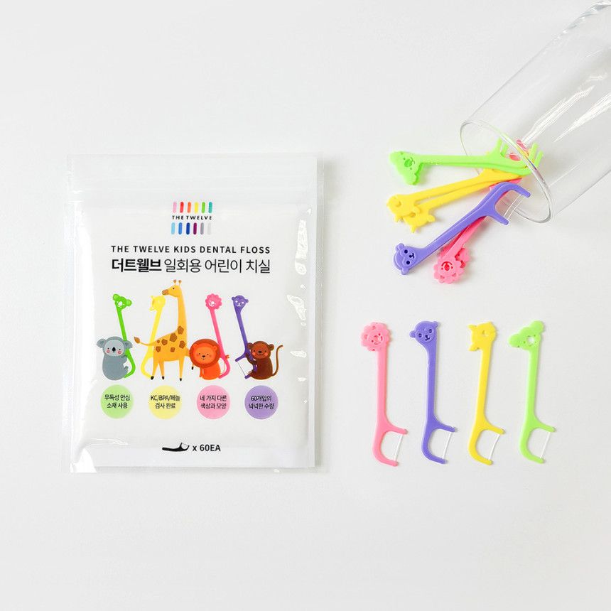 韓國 THE TWELVE－動物造型兒童牙線棒