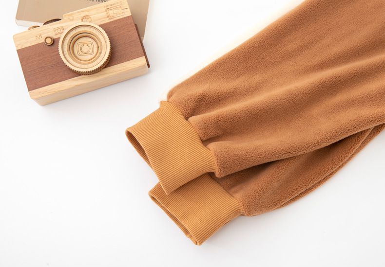 FANMOU - 加絨腰鬆緊束口休閒長褲-粉色