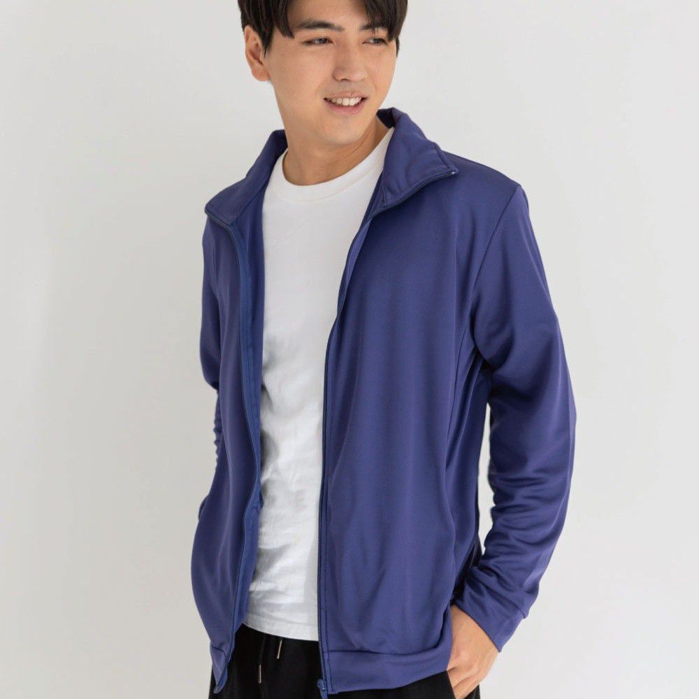貝柔 Peilou - UPF50+高透氣防曬顯瘦外套-男立領-丈青色