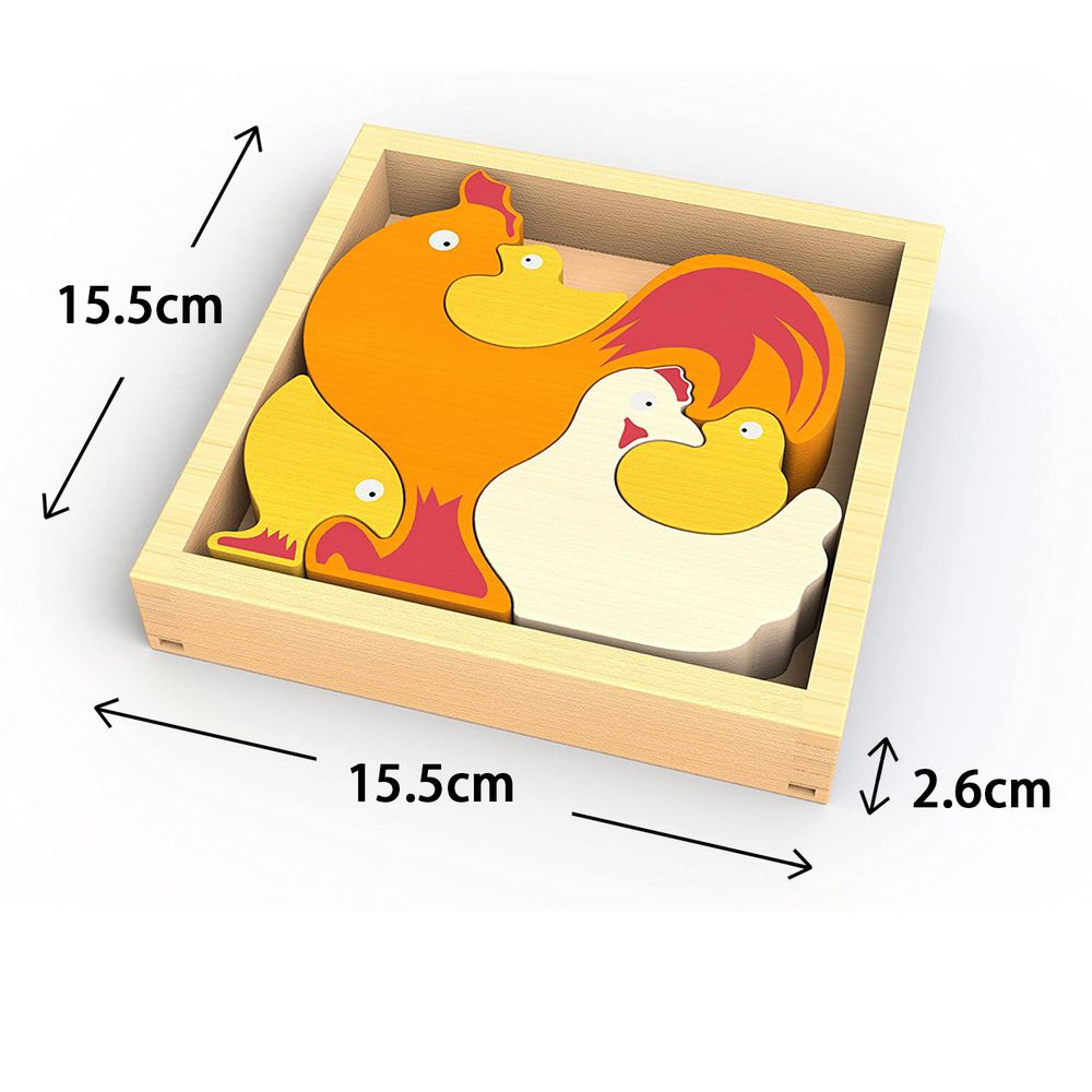 木頭造型玩具 小雞家庭 (I1604)