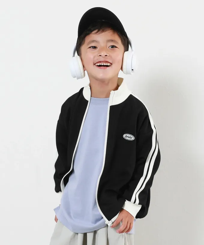 日本 devirock - 小立領側線條運動風夾克-象牙白