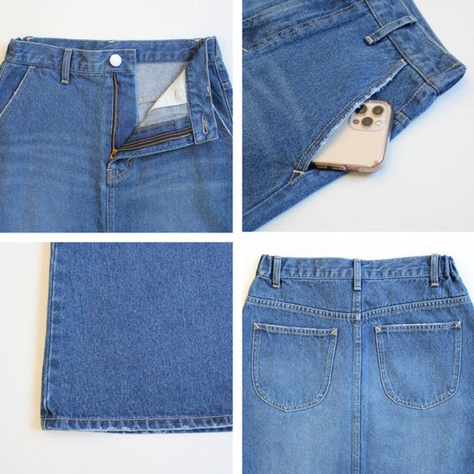 日本女裝代購 - 經典厚磅A字牛仔長裙(高個媽咪推薦)-復古灰