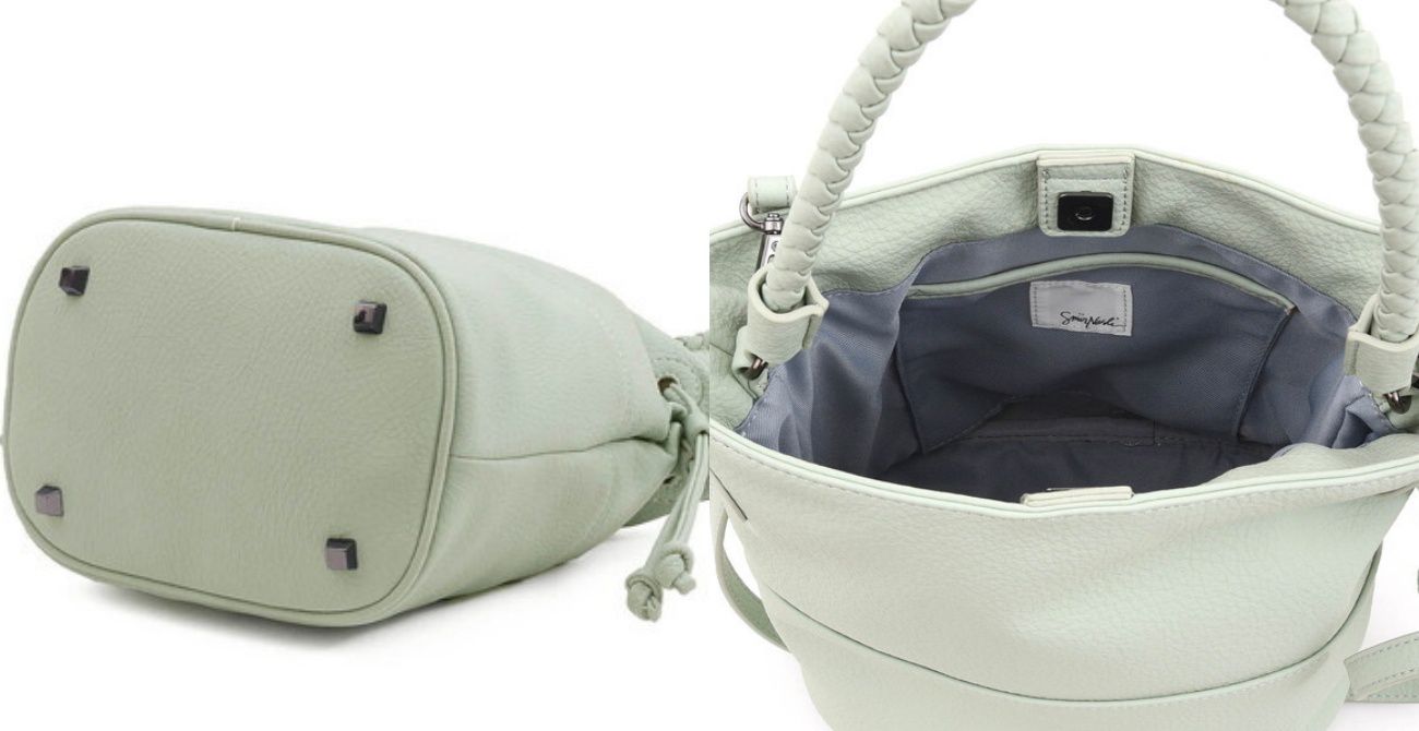 日本 COOCO - 2way編織紋提把束口水桶包/肩背包/側背包-波爾多紫