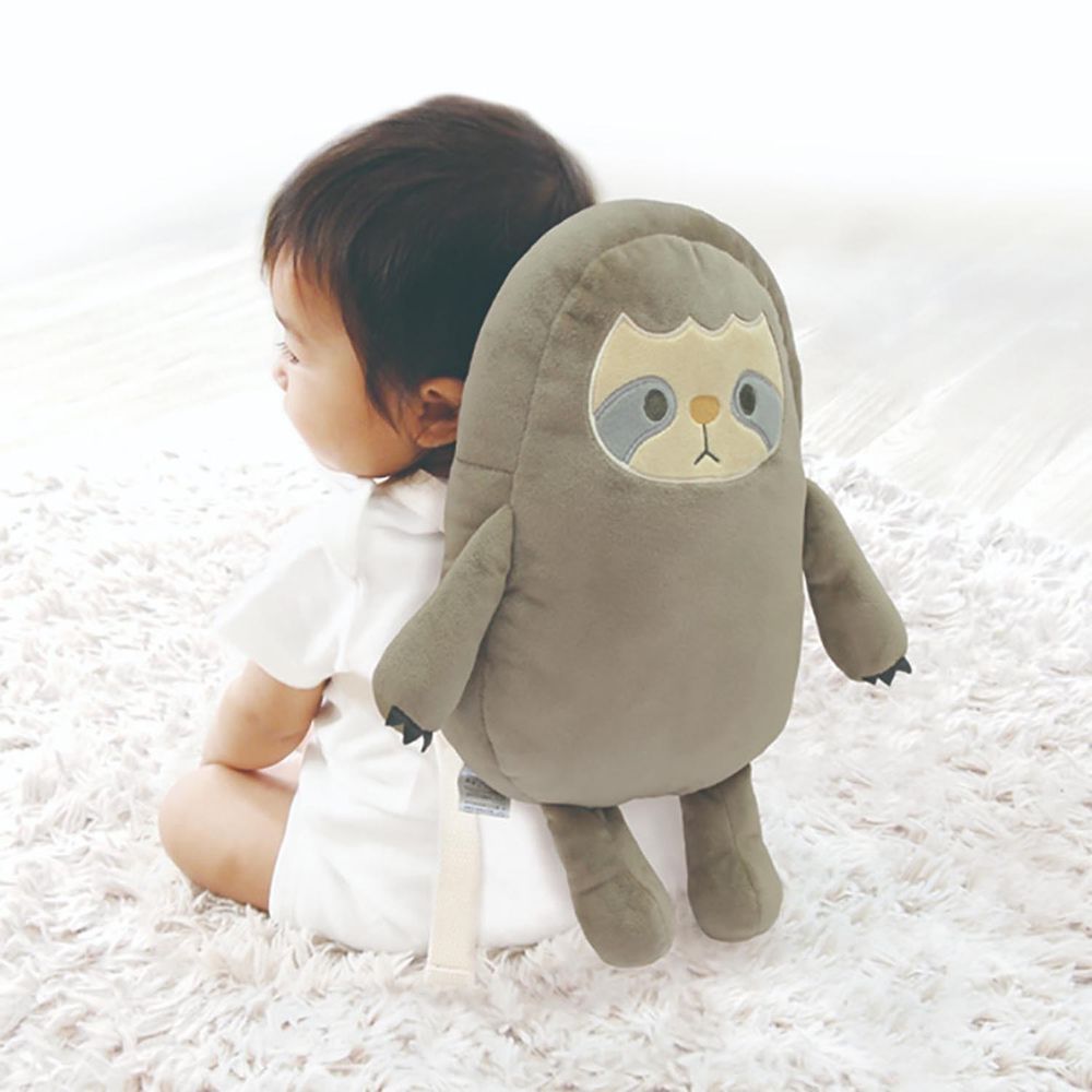 akachan honpo - 嬰兒防護枕背包-樹懶-灰色