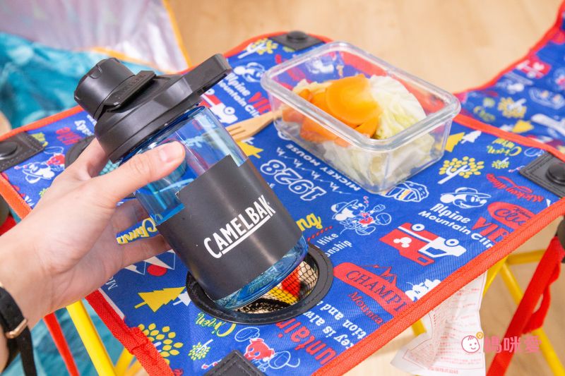 日本 Pearl 金屬 - 迪士尼 輕巧摺疊小桌(杯架*2)-米奇-藍X紅