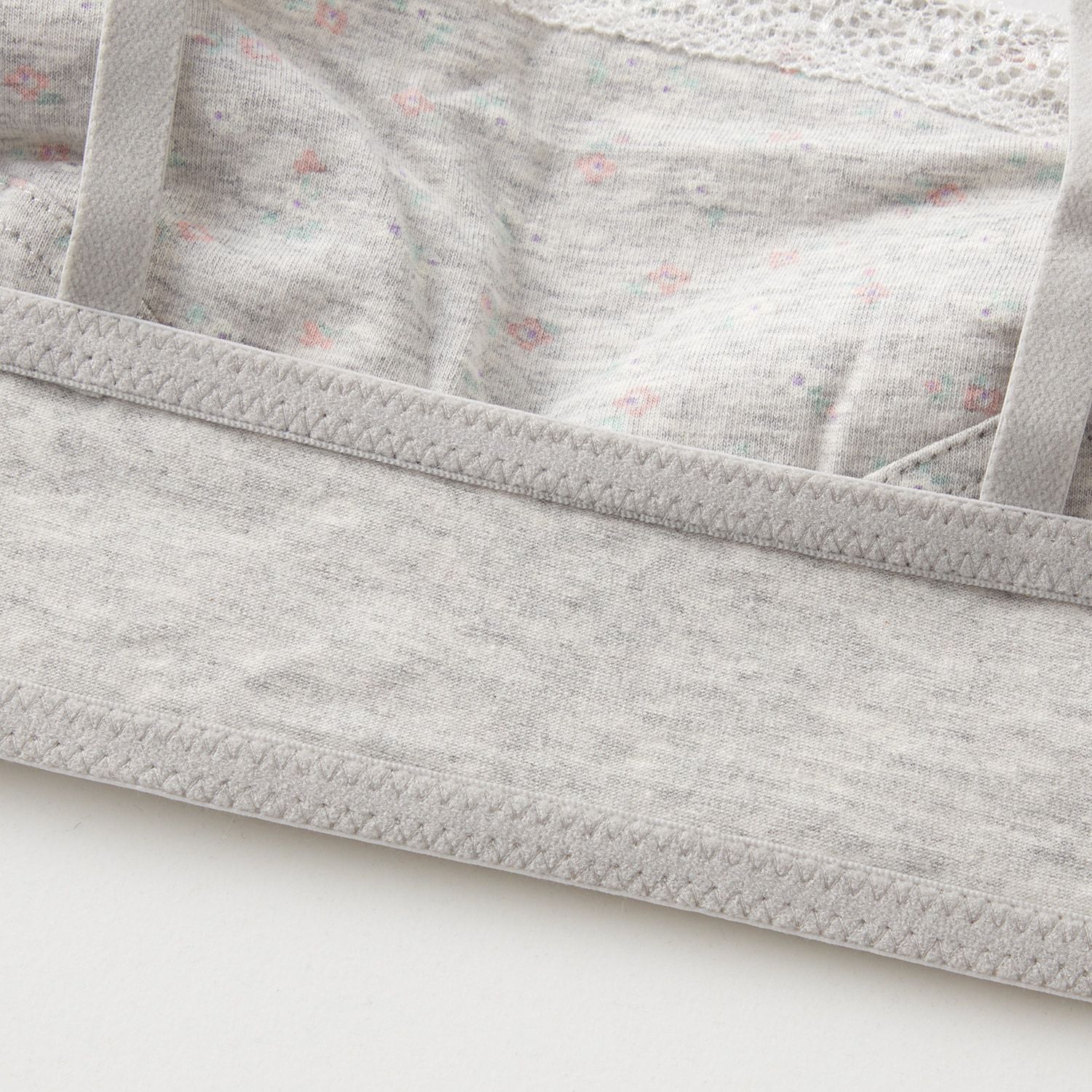 日本 Hummingchouchou - 輕柔包覆 少女成長型內衣(無背扣/肩帶可調)-條紋-粉紅