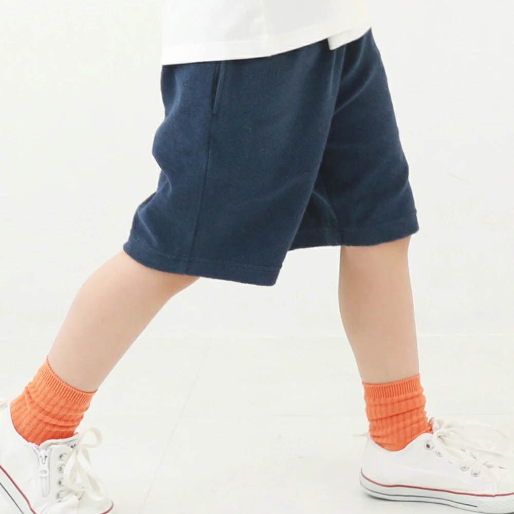 毛巾布柔軟吸汗短褲-海軍藍