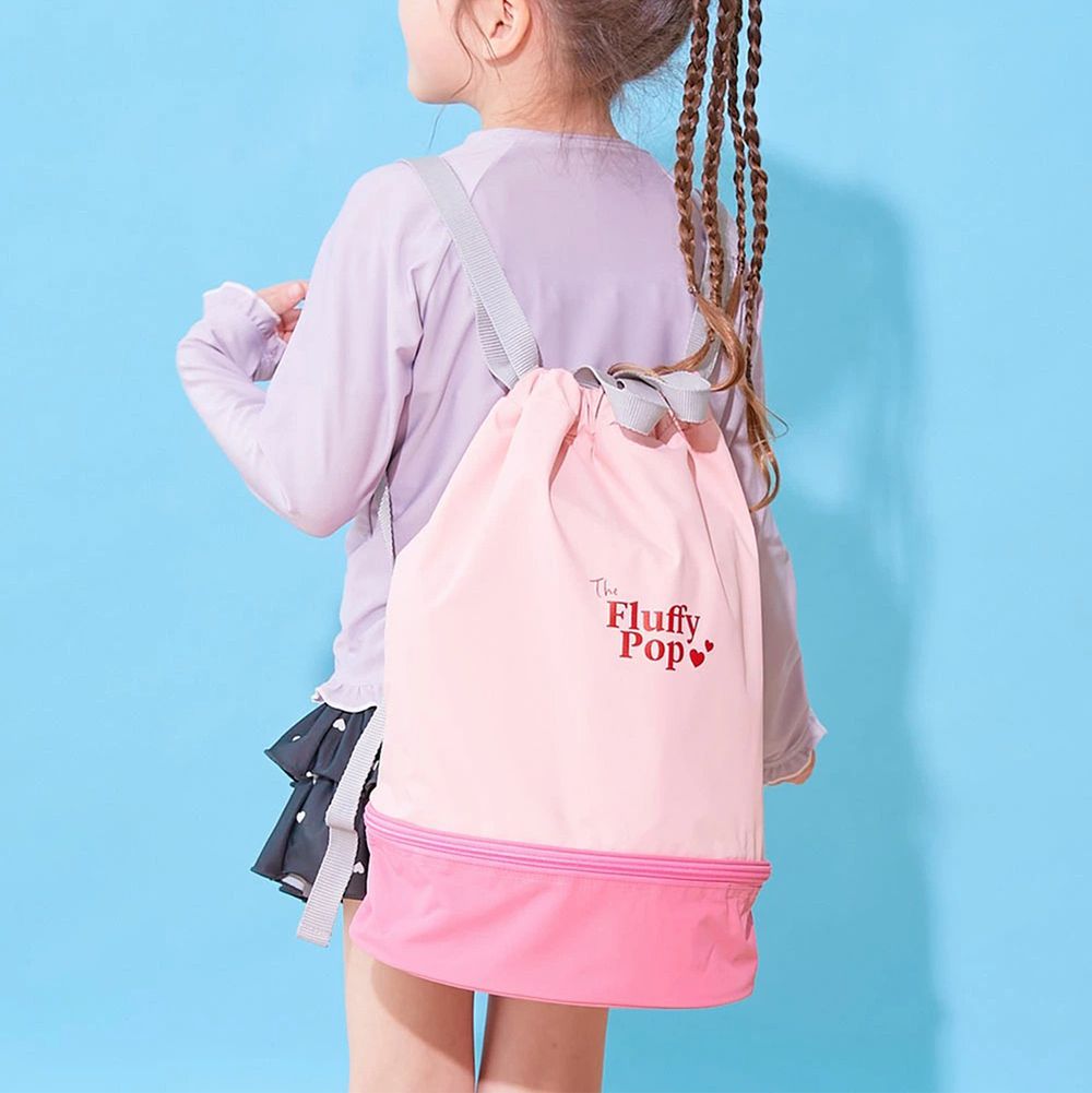 雙層設計防水便利游泳背包/水桶包-桃粉紅