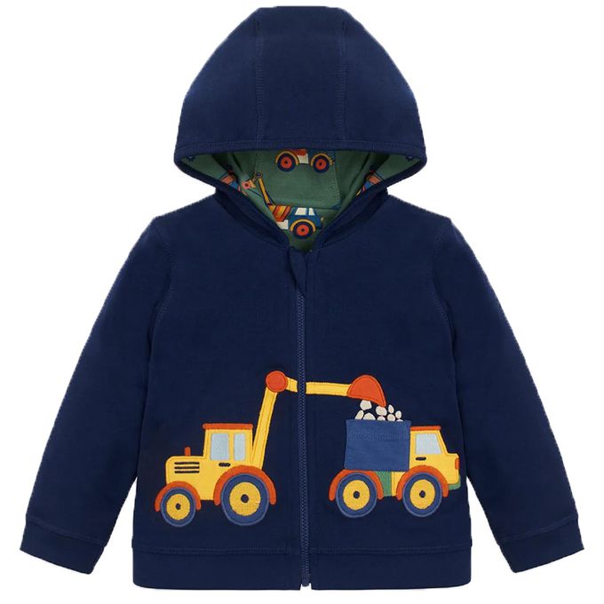 英國 JoJo Maman BeBe - 雙面穿100%純棉保暖連帽外套-施工中