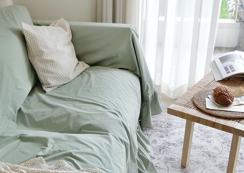 韓國 Prielle - 60支高密度棉防水防污沙發套-綠 (220X330)