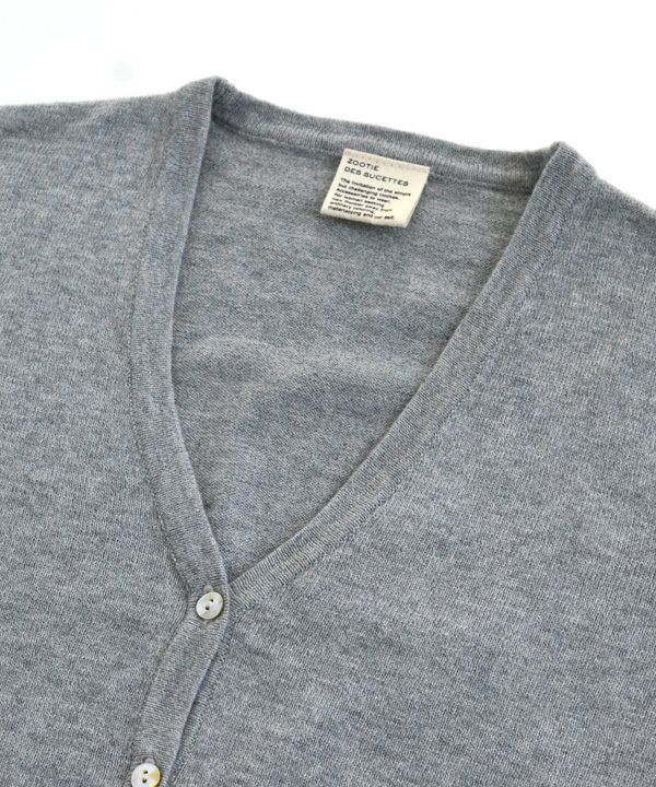 日本 zootie - 100%棉 簡約V領薄針織外套-莓果橘