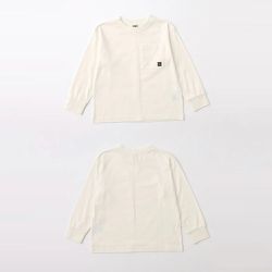 日本 BRANSHES - 純棉簡約風口袋長袖上衣-白