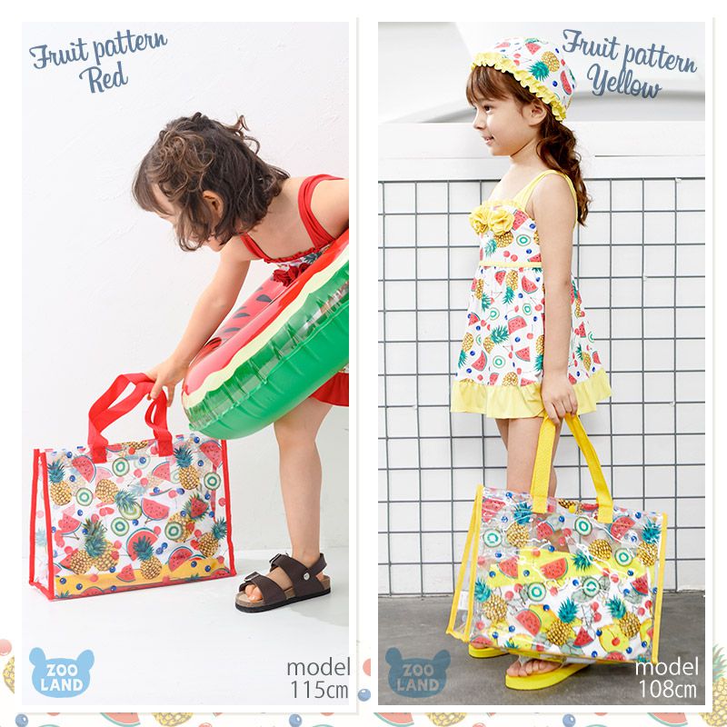 日本 ZOOLAND - 防水PVC手提袋/游泳包-E悠遊企鵝-水藍 (25x34x11cm)