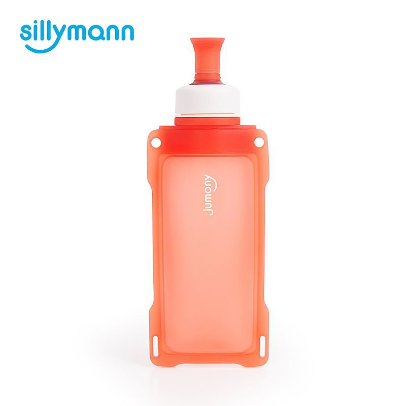 韓國 sillymann - 100%鉑金矽膠口袋水瓶-170ml-橘色