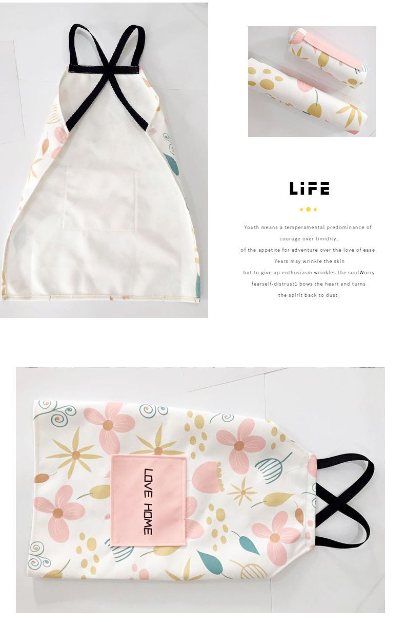 棉麻布藝防水親子圍裙-清新小花