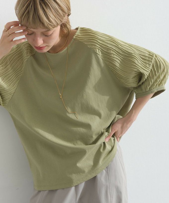 日本 le colis - 優雅立體感波浪五分袖上衣-白