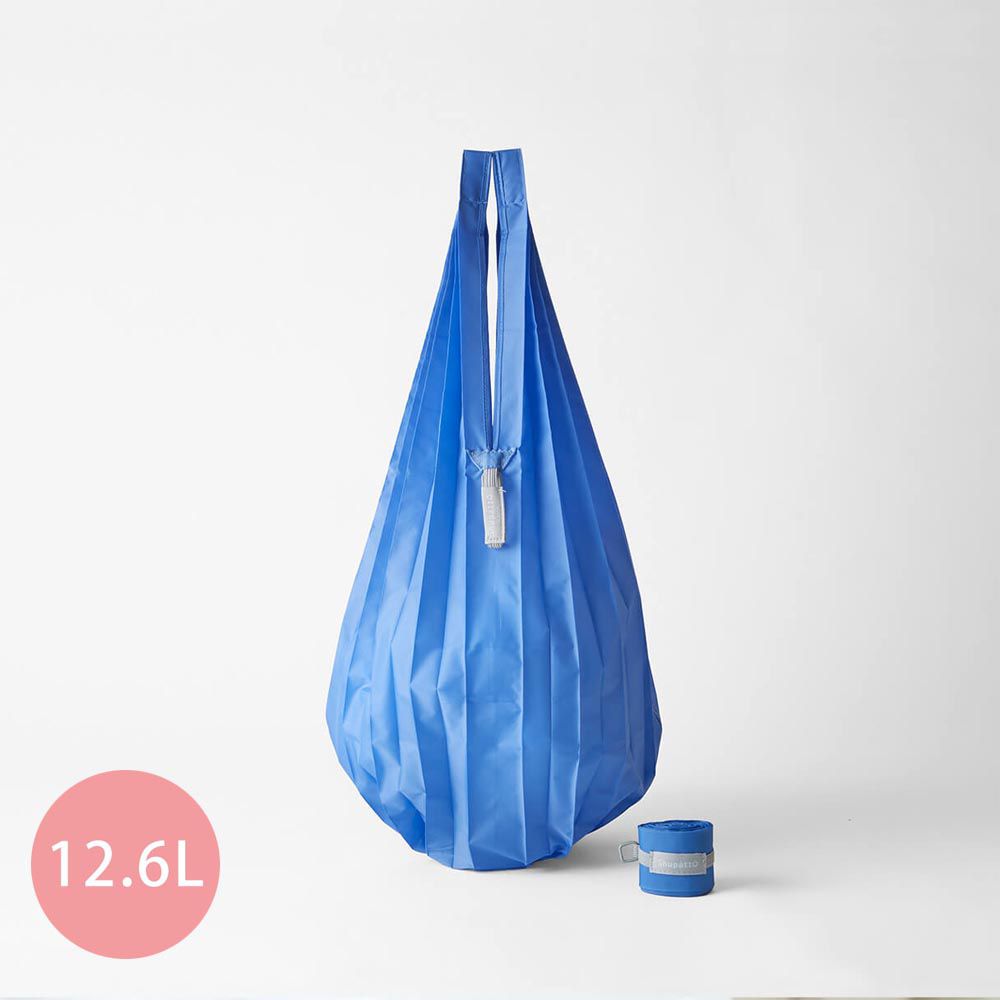 日本 MARNA - Shupatto 秒收摺疊購物袋-Drop水滴輕薄款-寶石藍 (S(25x50cm))-耐重 5kg / 12.6L