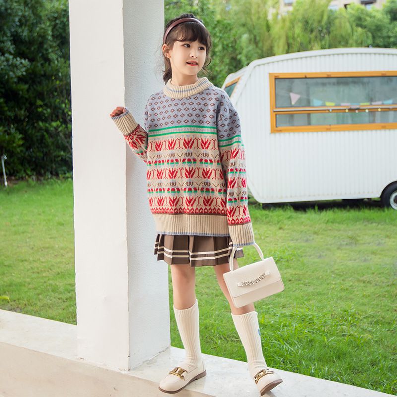 北歐風圖騰針織毛衣