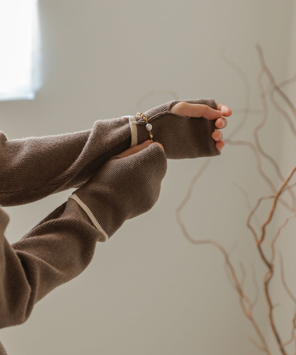 日本 Bab - 高級感小立領彈性針織上衣-象牙