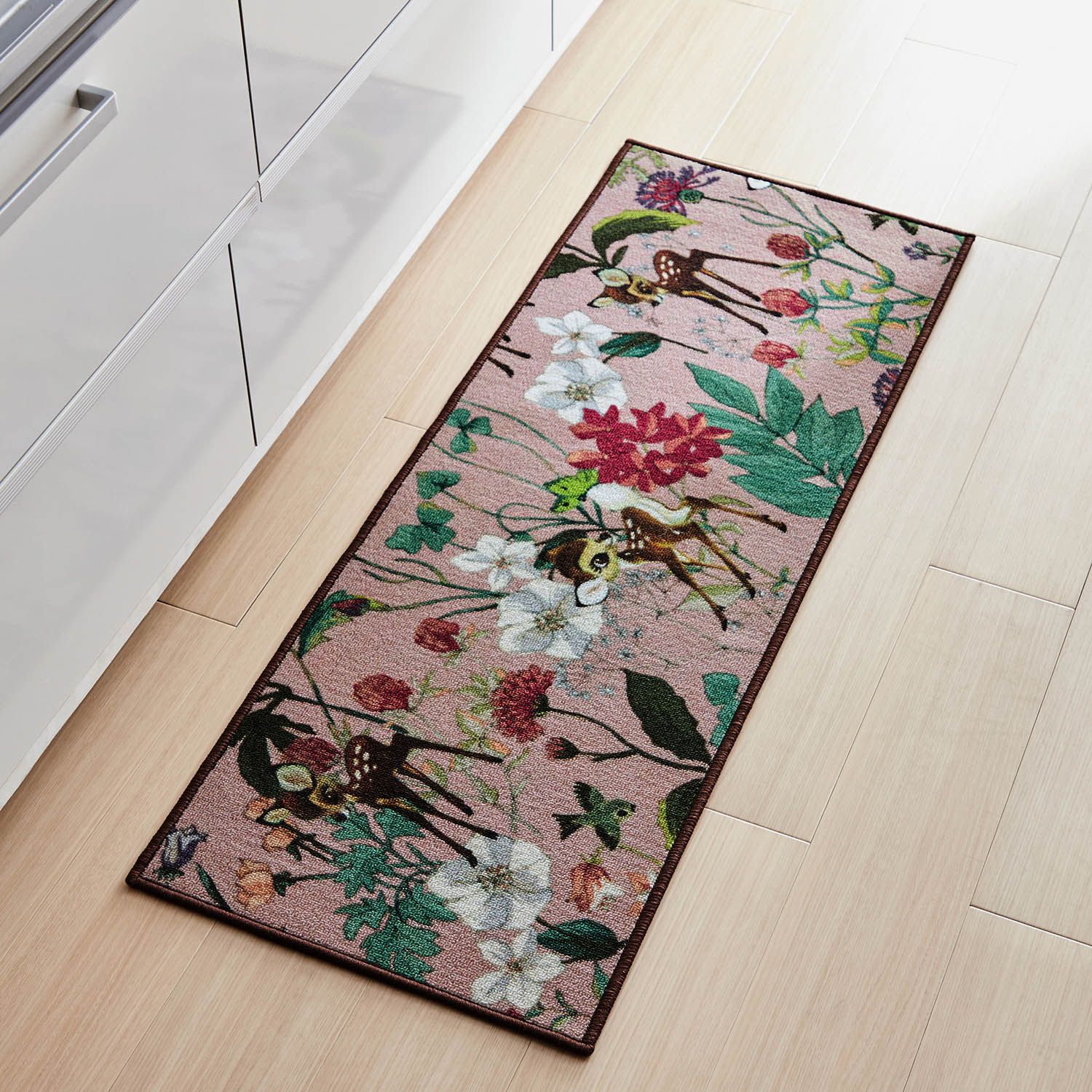 日本千趣會 - 迪士尼 長條型腳踏墊(廚房/臥室)-維尼花園-黃