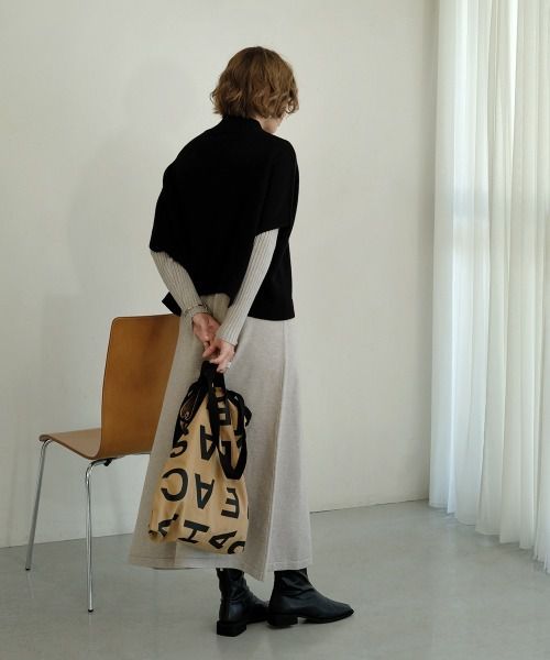 日本 Bou Jeloud - 大容量簡約字母肩背/手提托特袋-咖啡