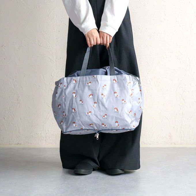 日本 Chepeli - 超大容量保溫保冷購物袋(可折疊收納)-長尾山雀-藍 (約29x52x24cm)