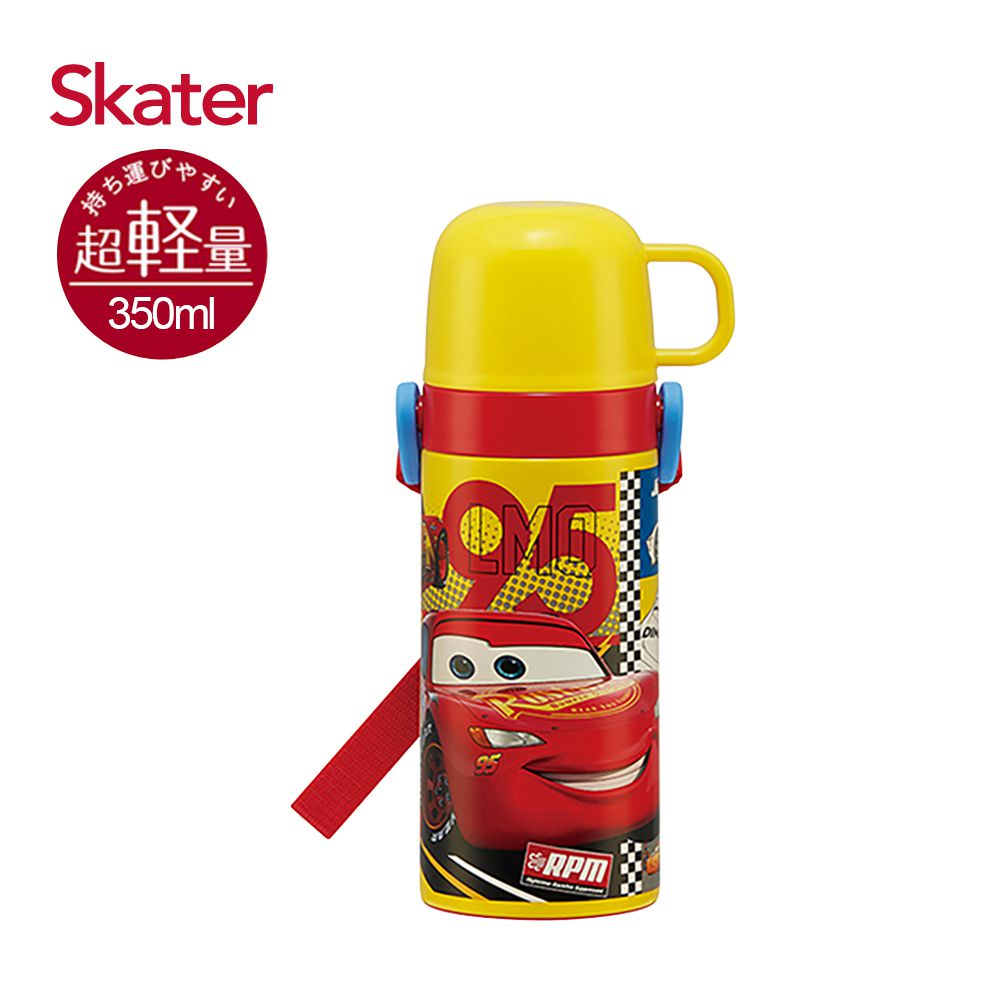 日本 SKATER - 兒童不鏽鋼保溫水壺(直飲420ml+杯蓋組)-閃電麥坤