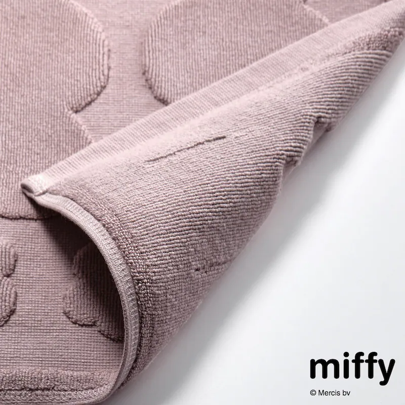 日本千趣會 - 米飛 毛巾純棉吸水腳踏墊(浴室/玄關)-粉灰 (43x60cm)