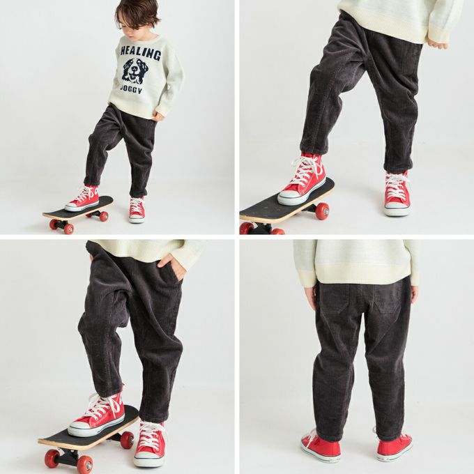 日本 BRANSHES - 百搭燈芯絨園丁錐形褲-焦糖